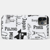 Aangepast afbeelding modern patroonparijs zwart-wi Case-Mate iPhone case (Achterkant (horizontaal))