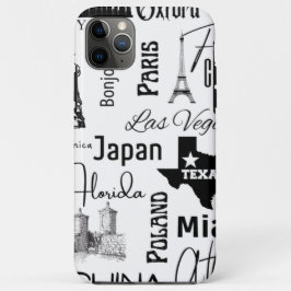 Aangepast afbeelding modern patroonparijs zwart-wi Case-Mate iPhone case