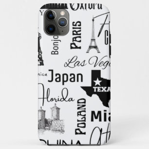 Aangepast afbeelding modern patroonparijs zwart-wi Case-Mate iPhone case