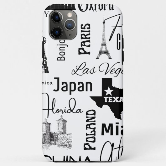 Aangepast afbeelding modern patroonparijs zwart-wi Case-Mate iPhone case (Achterkant)