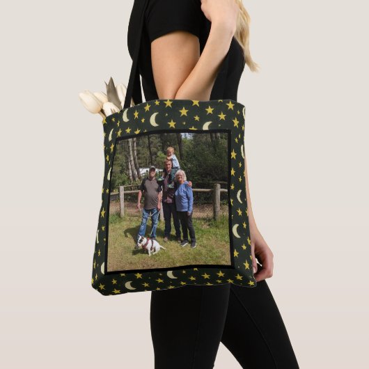 Aangepast Afbeelding Moons and Stars Tote Bag (Dichtbij)