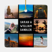 Aangepast Afbeelding voor foto's, collage en kerst Keramisch Ornament (Achterkant)