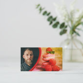 Aangepast Afbeelding voor gebak Foto met QR-code Visitekaartje (Staand voorkant)