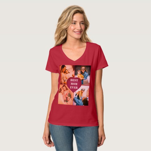 Aangepast afbeelding x4 en tekst t-shirt (Voorkant volledig)