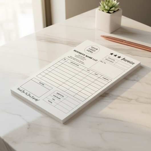 Aangepast afdrukbaar formulier & factuurblok met b post-it® notes