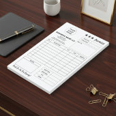 Aangepast afdrukbaar formulier & factuurblok met b post-it® notes