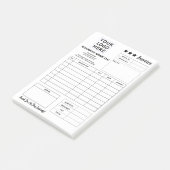 Aangepast afdrukbaar formulier & factuurblok met b post-it® notes (Schuin)