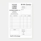 Aangepast afdrukbaar formulier & factuurblok met b post-it® notes (Voorkant)
