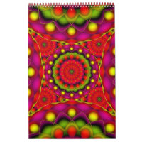 Aangepast afgedrukt kalender 2014 Mandala Psychede