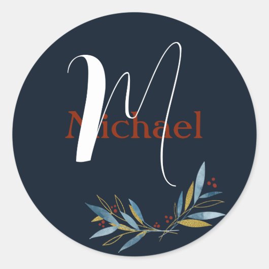 Aangepast Afgerond Lijst met Branch Bouquet Ronde Sticker (Voorkant)