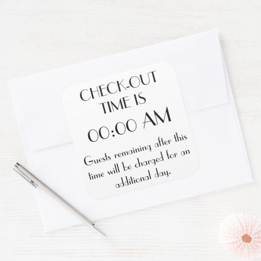 Aangepast afhandelingstijdteken vierkante sticker (Envelop)