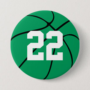 Aangepast afspeelnummer Groene Basketball-Button Ronde Button 7,6 Cm