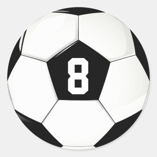 Aangepast afspeelnummer zwart en wit Voetbal Ronde Sticker (Voorkant)