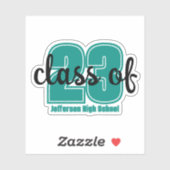 Aangepast afstudeerjaar en school sticker (Vel)