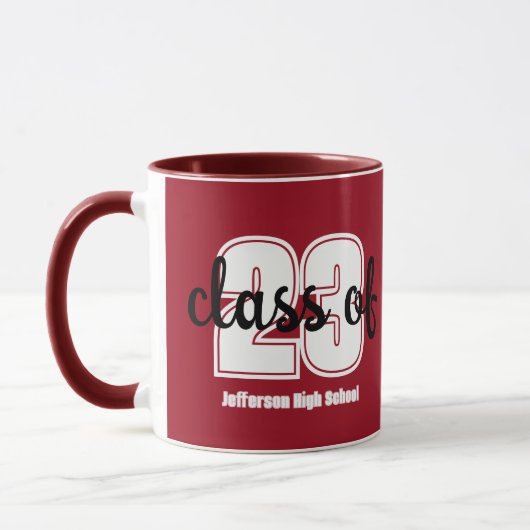 Aangepast afstudeerjaar en schoolnaam mok (Links)