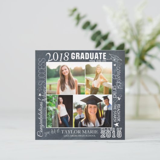 Aangepast Afstuderen 2018 Fotouitnodiging Kaart (Staand voorkant)