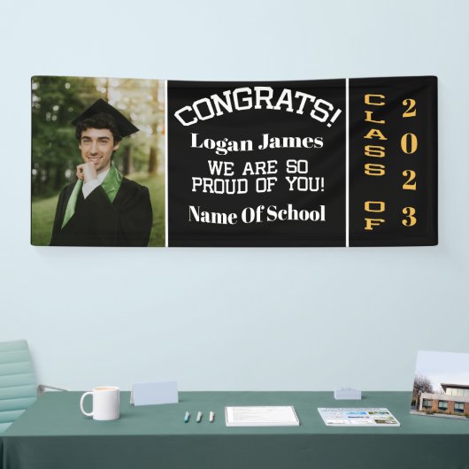 aangepast afstuderen 2023 met naam en foto spandoek (Beurs)