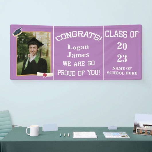 aangepast afstuderen 2025 met naam en foto spandoek (Beurs)