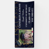 aangepast afstuderen 2025 met naam en foto spandoek (Verticaal)