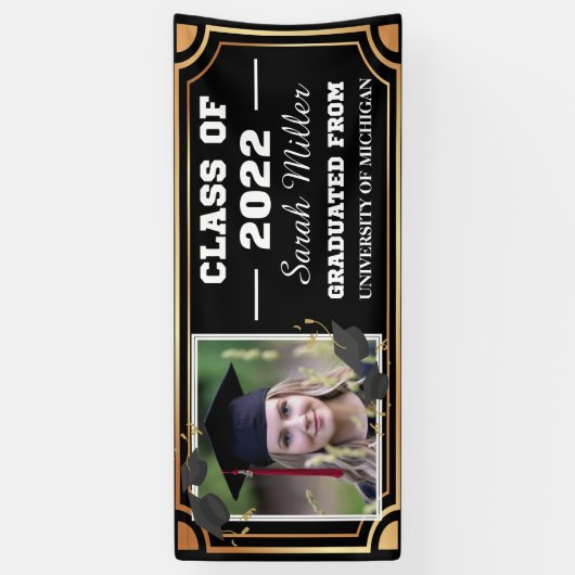 aangepast afstuderen 2025 met naam en foto spandoek (Verticaal)