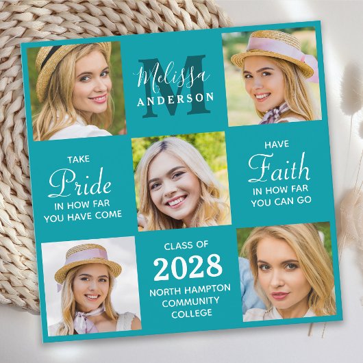 Aangepast Afstuderen 5 Blauwgroen Afstuderen voor Kaart