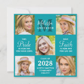 Aangepast Afstuderen 5 Blauwgroen Afstuderen voor Kaart (Voorkant)