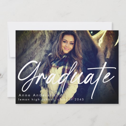 Aangepast Afstuderen Afstudeerder voor fotoscript Aankondiging (Voorkant)