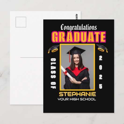 Aangepast afstuderen Afstuderen van foto's gefelic Briefkaart (Voorkant / Achterkant)