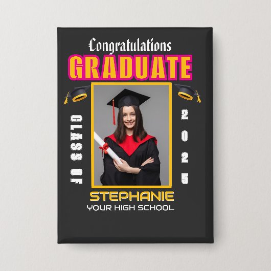 Aangepast afstuderen Afstuderen van foto's gefelic Button (Voorkant)