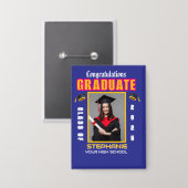 Aangepast afstuderen Afstuderen van foto's gefelic Button (Voorkant / Achterkant)