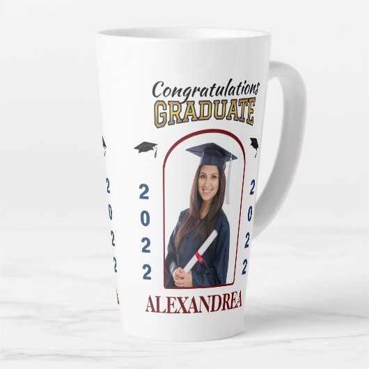 Aangepast afstuderen Afstuderen van foto's gefelic Latte Mok (Rechterhoek)