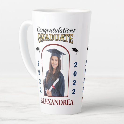 Aangepast afstuderen Afstuderen van foto's gefelic Latte Mok (Linkerhoek)