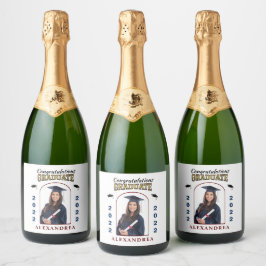 Aangepast afstuderen Afstuderen van foto's gefelic Sparkling Wijnetiket