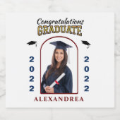 Aangepast afstuderen Afstuderen van foto's gefelic Sparkling Wijnetiket (Enkel label)