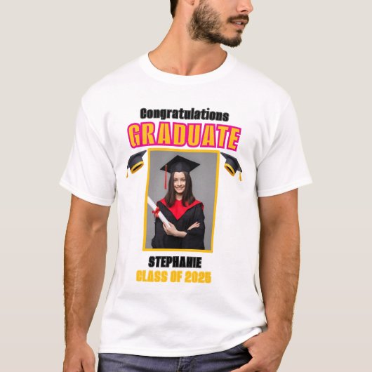 Aangepast afstuderen Afstuderen van foto's gefelic T-shirt (Voorkant)