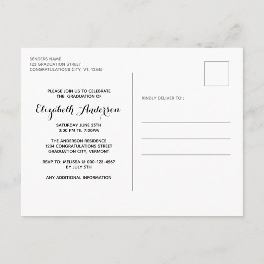 Aangepast Afstuderen Afstuderen voor Cute Puppy D Uitnodiging Briefkaart (Achterkant)