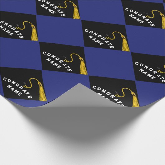 Aangepast Afstuderen blauw Cadeaupapier (Hoek)