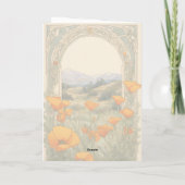 Aangepast Afstuderen Bloemen Poppy Art Nouveau Kaart (Achterkant)