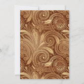 Aangepast Afstuderen Burgundy Gold Paisley Kaart (Achterkant)