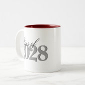 Aangepast Afstuderen | Eenvoudig Afstudeerder Jaar Tweekleurige Koffiemok (Voorkant links)