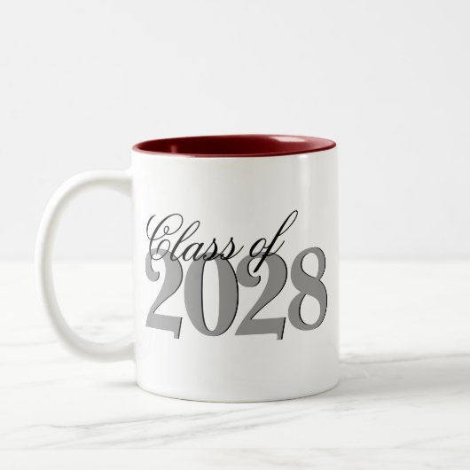 Aangepast Afstuderen | Eenvoudig Afstudeerder Jaar Tweekleurige Koffiemok (Links)