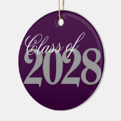 Aangepast Afstuderen | Eggplant Gray Afstudeerder Keramisch Ornament (Links)
