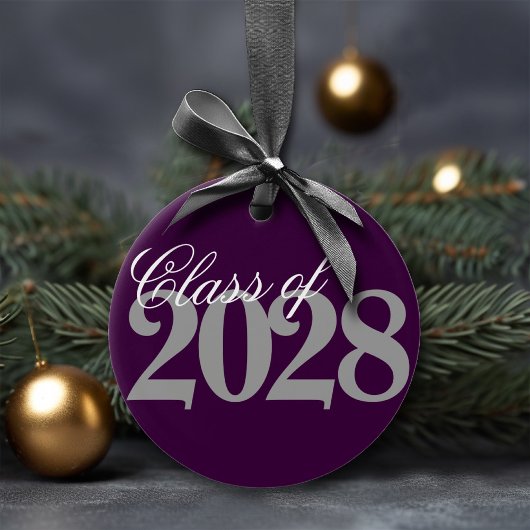 Aangepast Afstuderen | Eggplant Gray Afstudeerder Keramisch Ornament