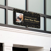 Aangepast afstuderen Foto gouden confetti teken Spandoek (Buitenkant Gebouw)