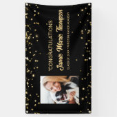 Aangepast afstuderen Foto gouden confetti teken Spandoek (Verticaal)