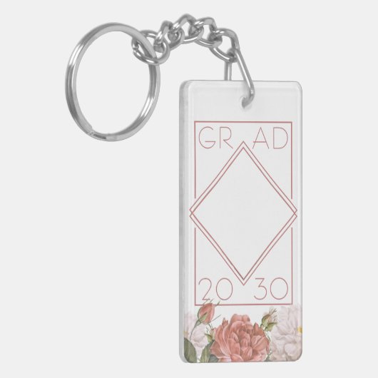 Aangepast Afstuderen foto-Keepomwille Floral Sleutelhanger (Voorkant Links)