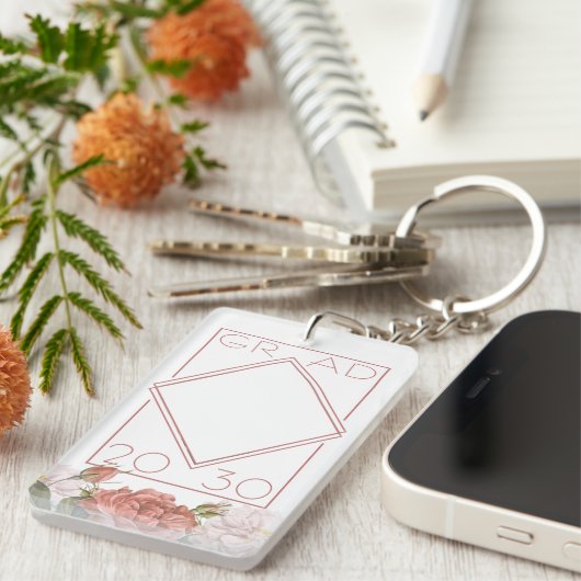 Aangepast Afstuderen foto-Keepomwille Floral Sleutelhanger (Voorkant Rechts)