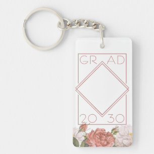 Aangepast Afstuderen foto-Keepomwille Floral Sleutelhanger