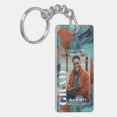 Aangepast Afstuderen foto op Abstract kunstpatroon Sleutelhanger (Voorkant Links)