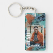 Aangepast Afstuderen foto op Abstract kunstpatroon Sleutelhanger (Voorkant)